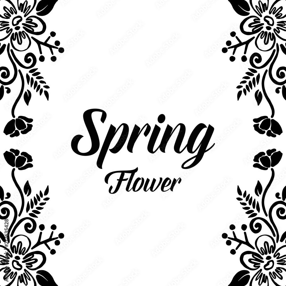 Spring flower frame for greeting card vector illustration