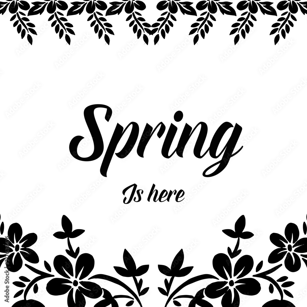 Spring is here card flower design vector illustration