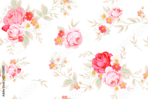 Seamless cute vintage pattern in shabby chic style 