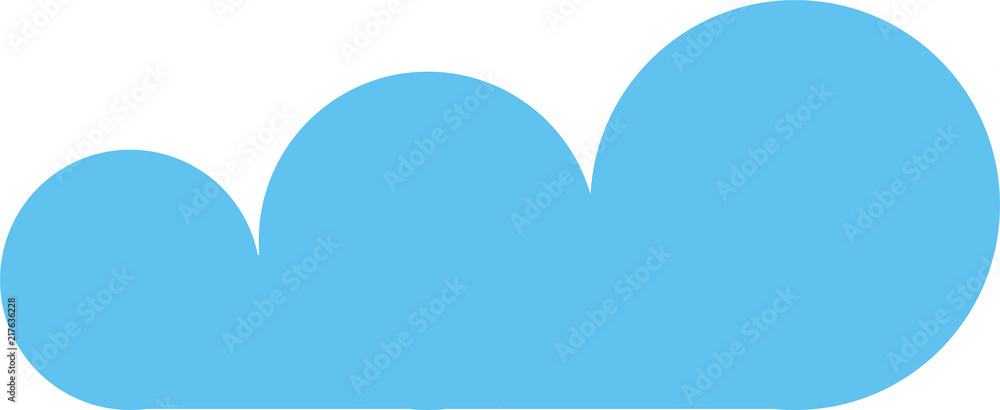 Blue cloud on white background Blue cloud on white background
