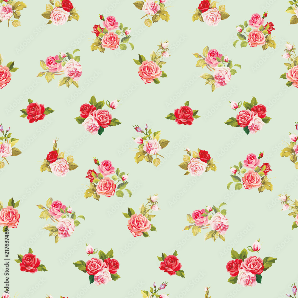 Fototapeta premium Vector Seamless roses pattern