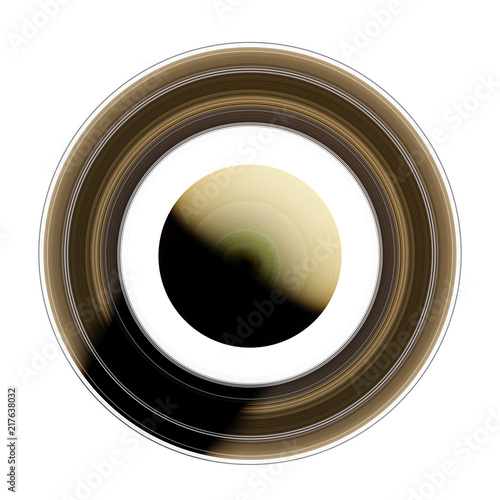 Fototapeta Naklejka Na Ścianę i Meble -  planet Saturn isolated on white background, top view