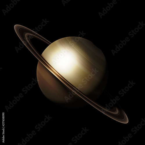 Fototapeta Naklejka Na Ścianę i Meble -  planet Saturn, part of the solar system  isolated on black background 