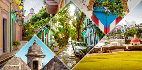 Fototapete Karibik Collage von Old San Juan in Puerto Rico  © Mikolaj Niemczewski