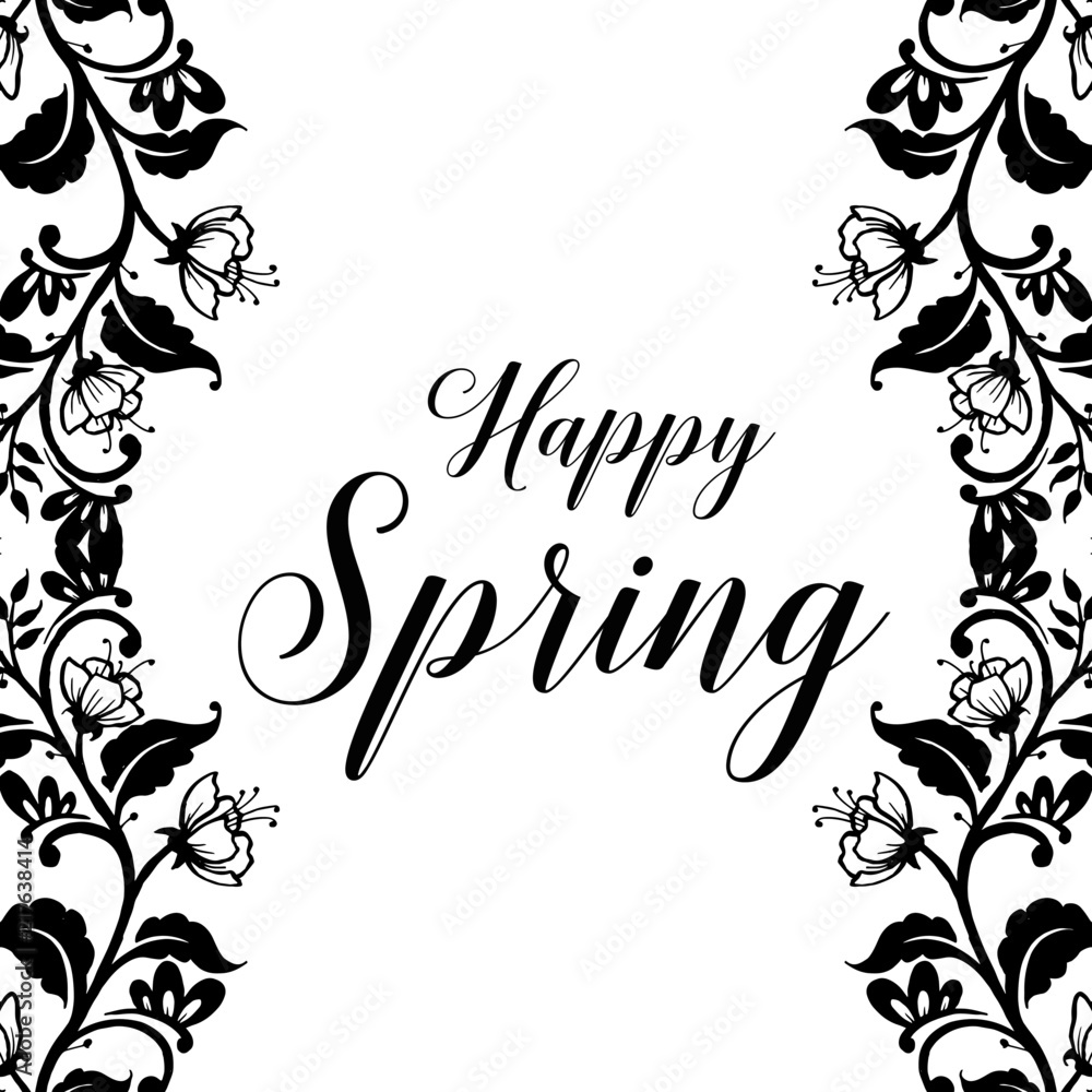 Obraz premium Card for spring season with flower frame design vector illustration