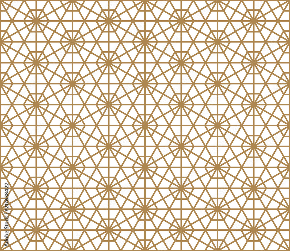 SeamSeamless pattern based on Japanese ornament Kumiko.Golden color.less pattern based on Japanese ornament Kumiko SeamSeamless pattern based on Japanese ornament Kumiko.Golden color.less pattern based on Japanese ornament Kumiko
