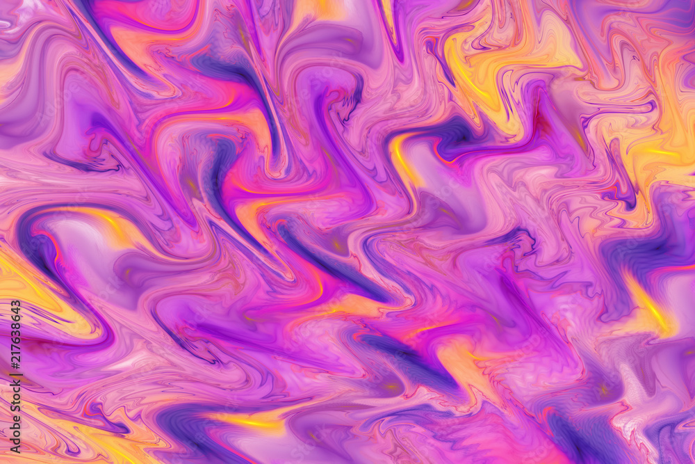 Fototapeta premium Abstract colorful wavy texture. Fantasy fractal background. Digital art. 3D rendering.