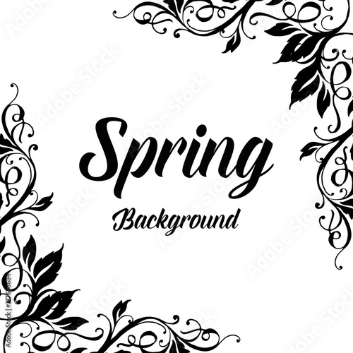 Spring background with floral hand draw vector illustration