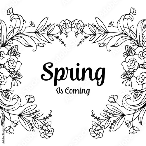 Spring is coming flower hand draw design vector illustration
