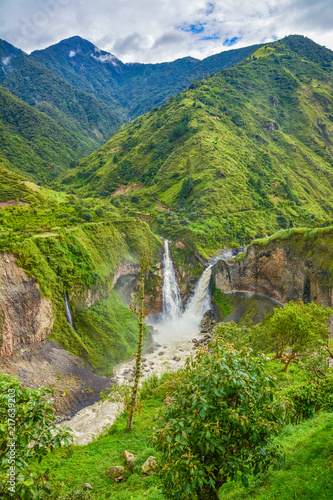 Amazing landscapes in Ba  os Ecuador  located on the northern foothills of the Tungurahua volcano