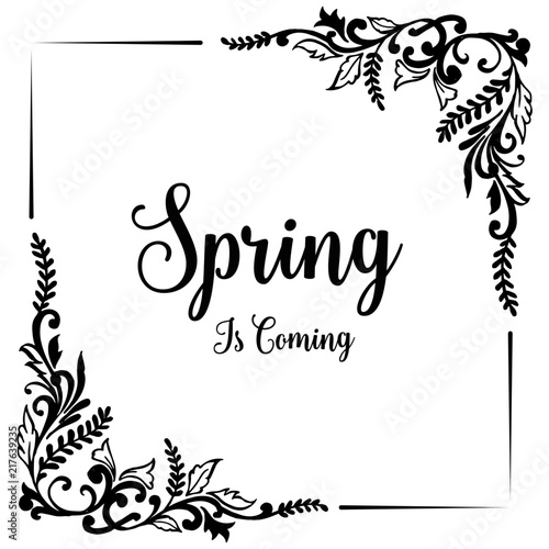 Collection card spring is coming floral design vector illustration