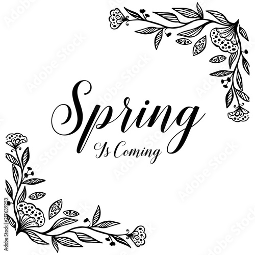 Collection card spring is coming floral design vector illustration