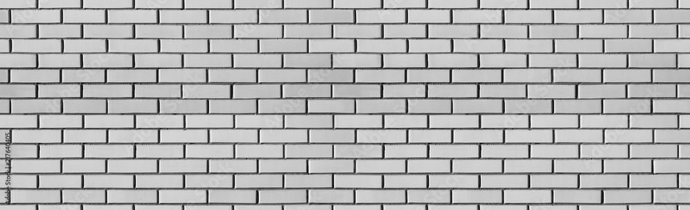 Fototapeta premium Vintage Seamless white wash brick wall texture for design. Panoramic background for your text or image.