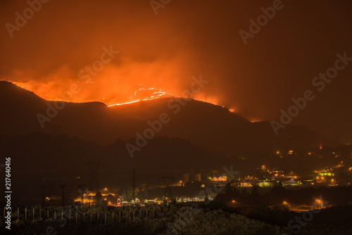 Grass Valley Wild Fire at Night, Grand Coulee Washington