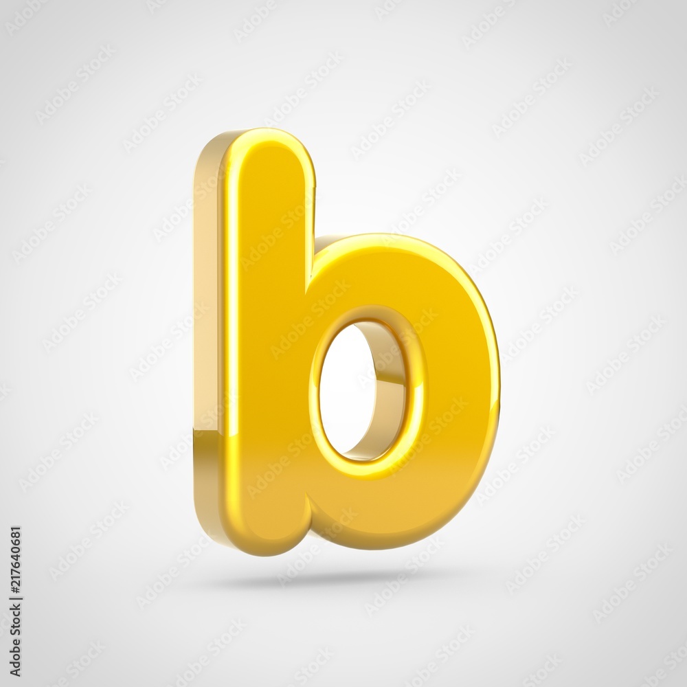 Golden letter B lowercase isolated on white background. Golden letter B lowercase isolated on white background.