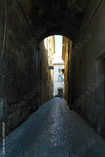 Orvieto Italy-July 28  2018  Alley in Orvieto  Umbria