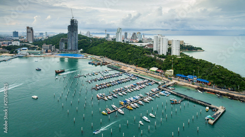 Konstfotografi Pattaya city - Bali Hai Pier beach view of pattaya chonburi province , Thailand