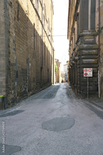 Orvieto,Italy-July 28, 2018: Alley in Orvieto, Umbria photo