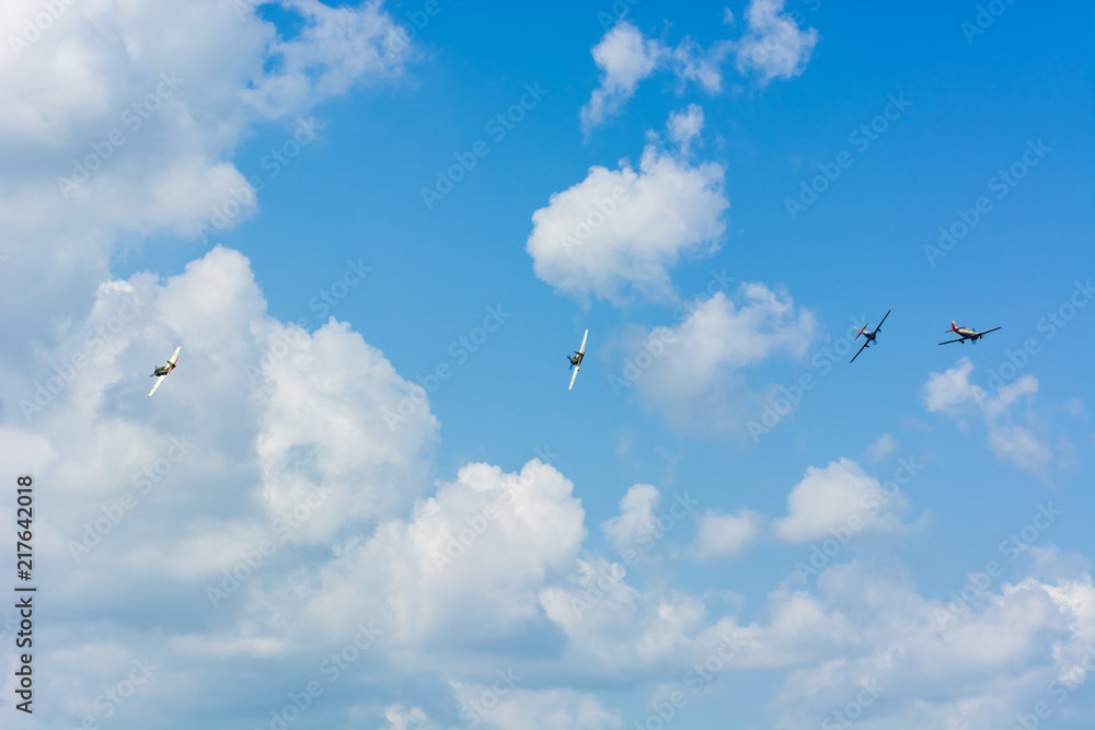 A Plane Formation at the Airshow after Executing the Split Move