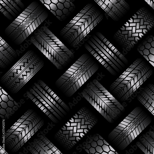 Cars tire tracks dark background