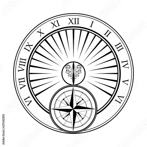 Sundial white with windrose