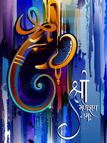 Happy Ganesh Chaturthi festival celebration of India