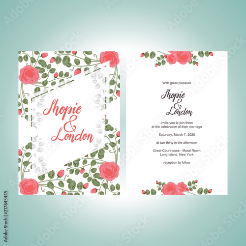 Wedding Invitation Greeting Card Template Elegant Floral © jongjawi