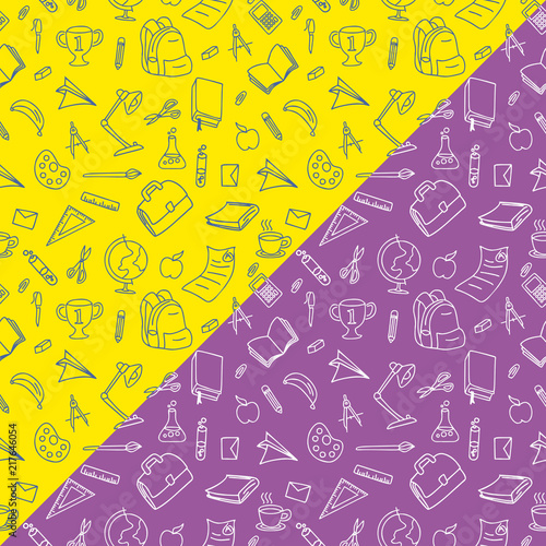 Hand drawn many school stuf...