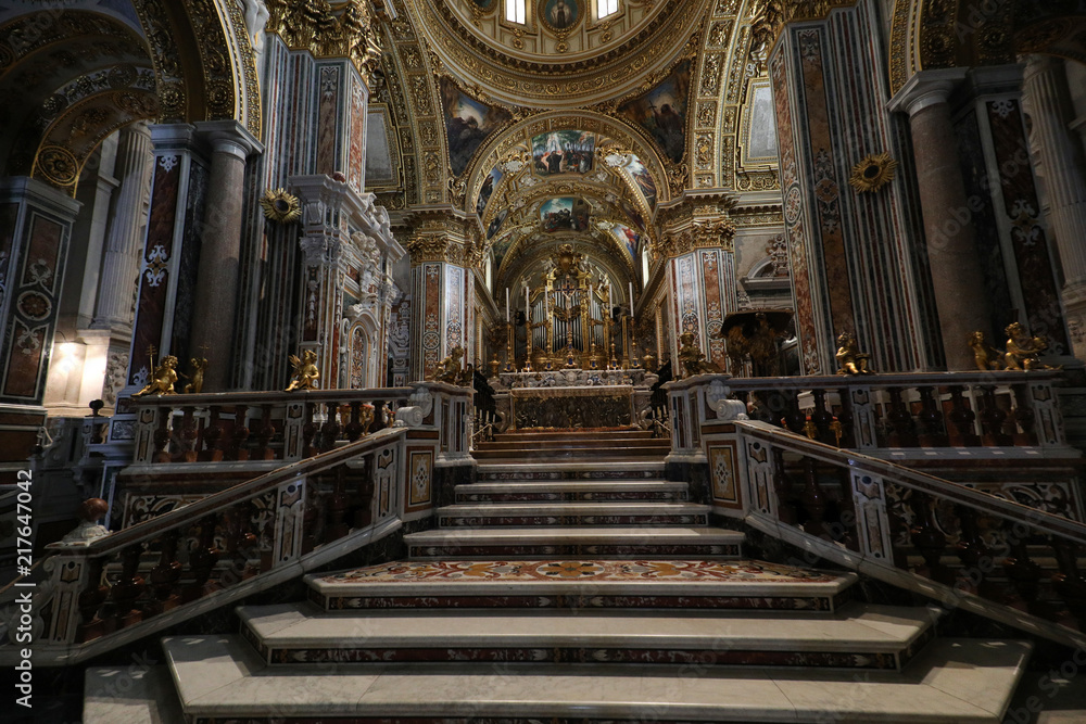  Altar Inside the Basilica Cathedral at Monte Cassino Abbey. Italy