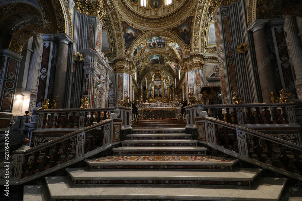 Fototapeta premium Altar Inside the Basilica Cathedral at Monte Cassino Abbey. Italy