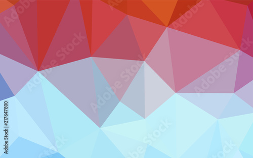 Light Blue  Red vector gradient triangles texture.