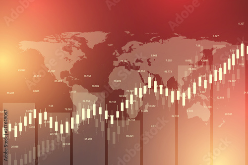 Stock market or forex trading graph chart suitable for financial investment concept. Economy trends background for business idea. Abstract finance background. Vector illustration.