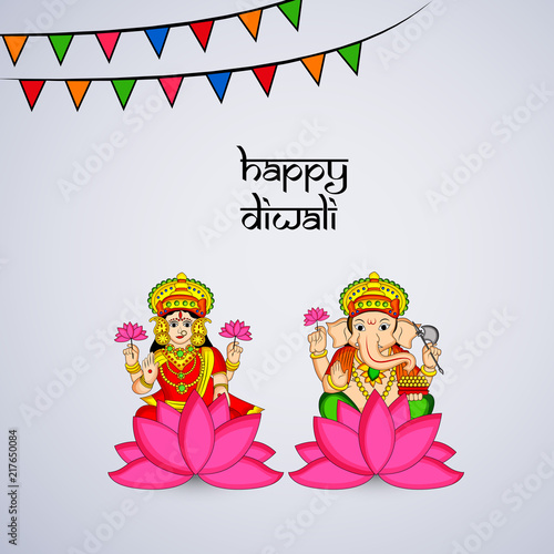 illustration of elements of hindu festival Diwali background
