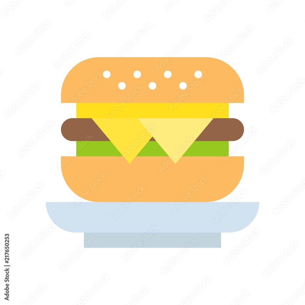 cheese burger, food and gastronomy set, flat icon cheese burger, food and gastronomy set, flat icon