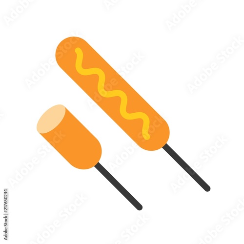 fried sausages sticks, food and gastronomy set, flat icon
