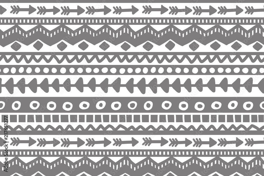 Gray and white geometric background. Ethnic hand drawn pattern Gray and white geometric background. Ethnic hand drawn pattern