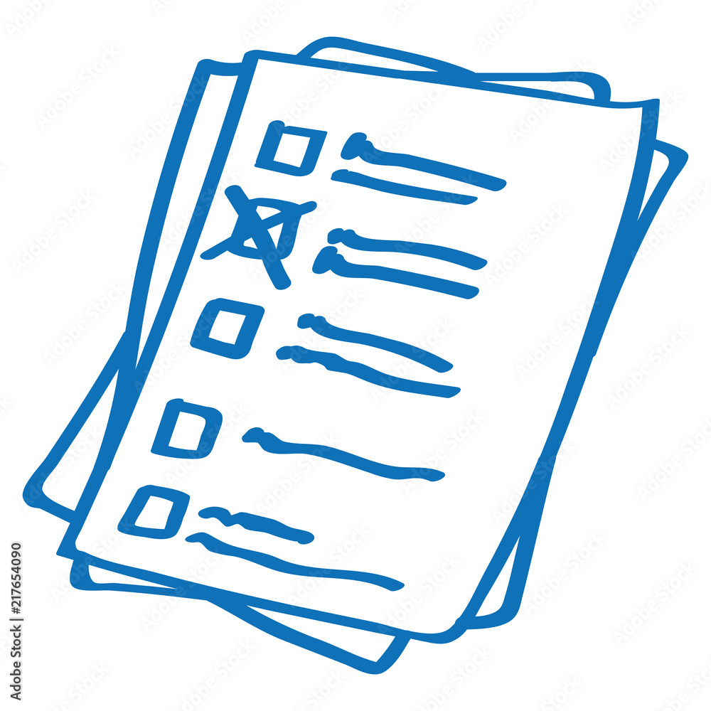 Handgezeichnetes Formular in dunkelblau