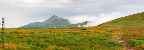 Panorama of Chornohora range with Mount Hoverla in Carpathian Mountains