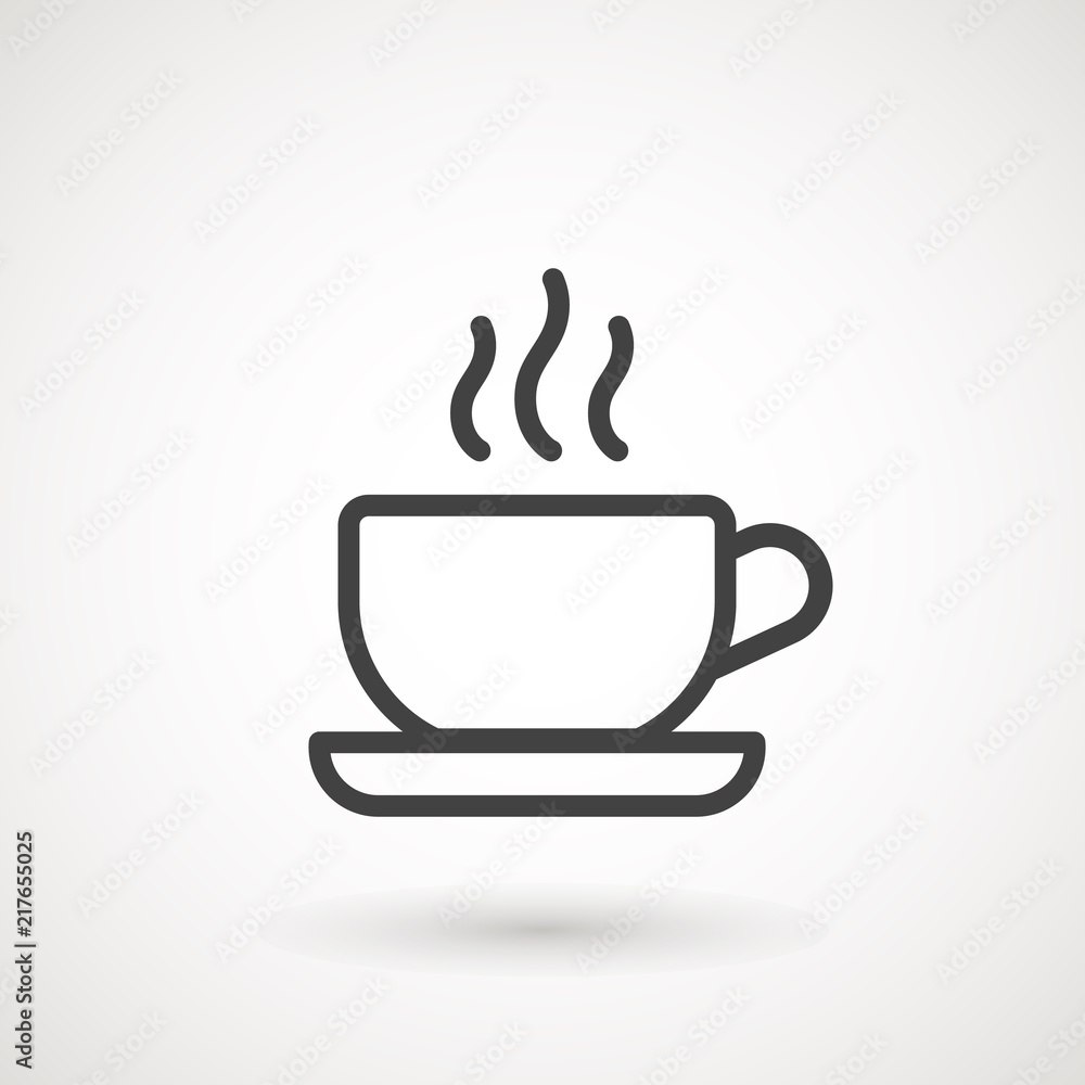 Coffee cup icon, Simple vector coffee icon. Vector illustration isolated on  white. Silhouette simple. Logotype concept. Logo design template. Stock  Vector | Adobe Stock