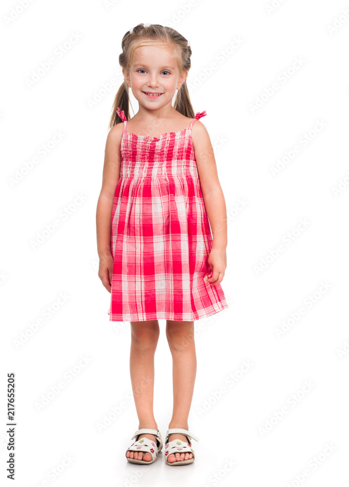 Cute little girl isolated on a white background Cute little girl isolated on a white background