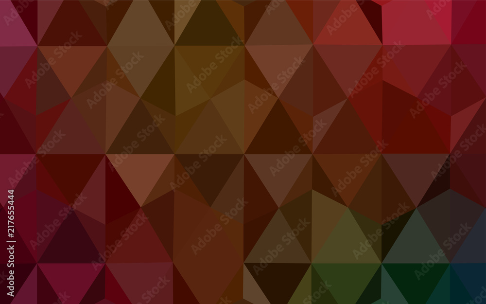 Obraz premium Dark Green, Red vector polygon abstract backdrop.