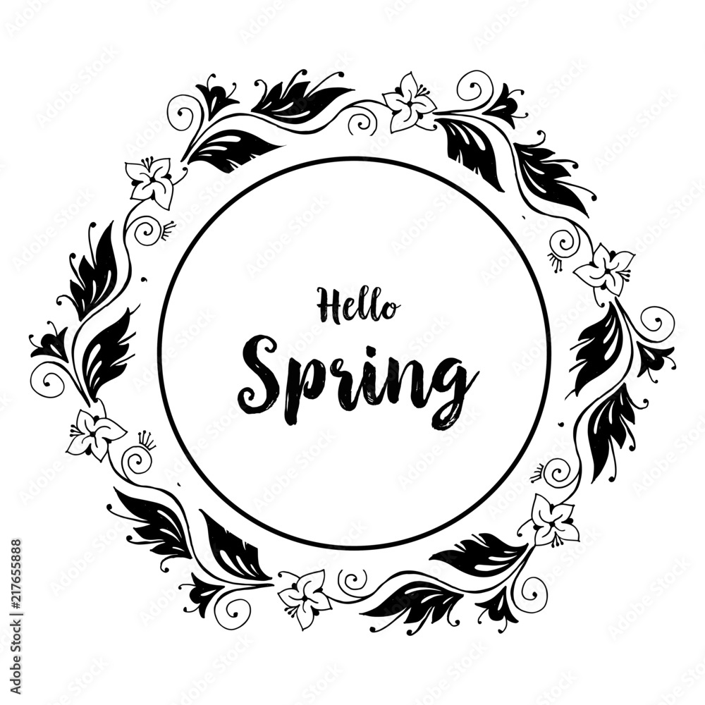 Floral frame for spring card design vector illustration