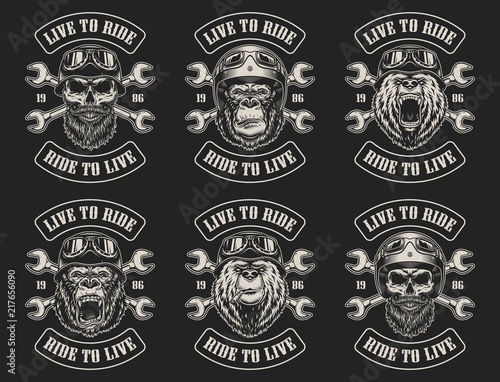 Set of biker emblems
