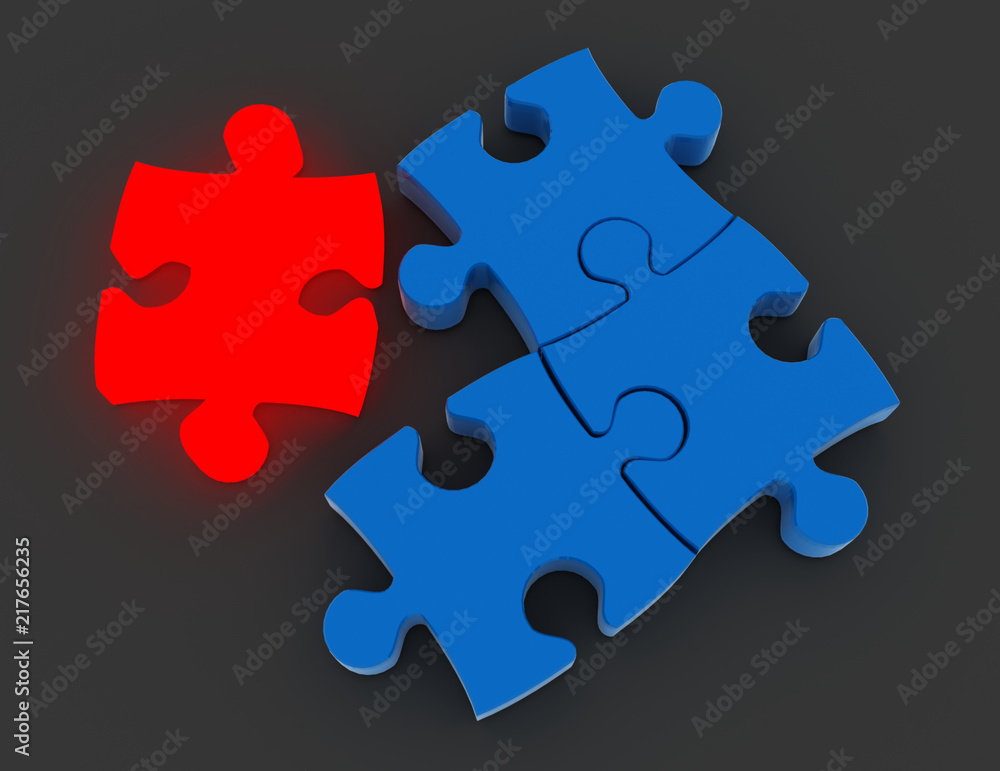 3d puzzle concept. businessl concept . 3d rendered illustration 3d puzzle concept. businessl concept . 3d rendered illustration