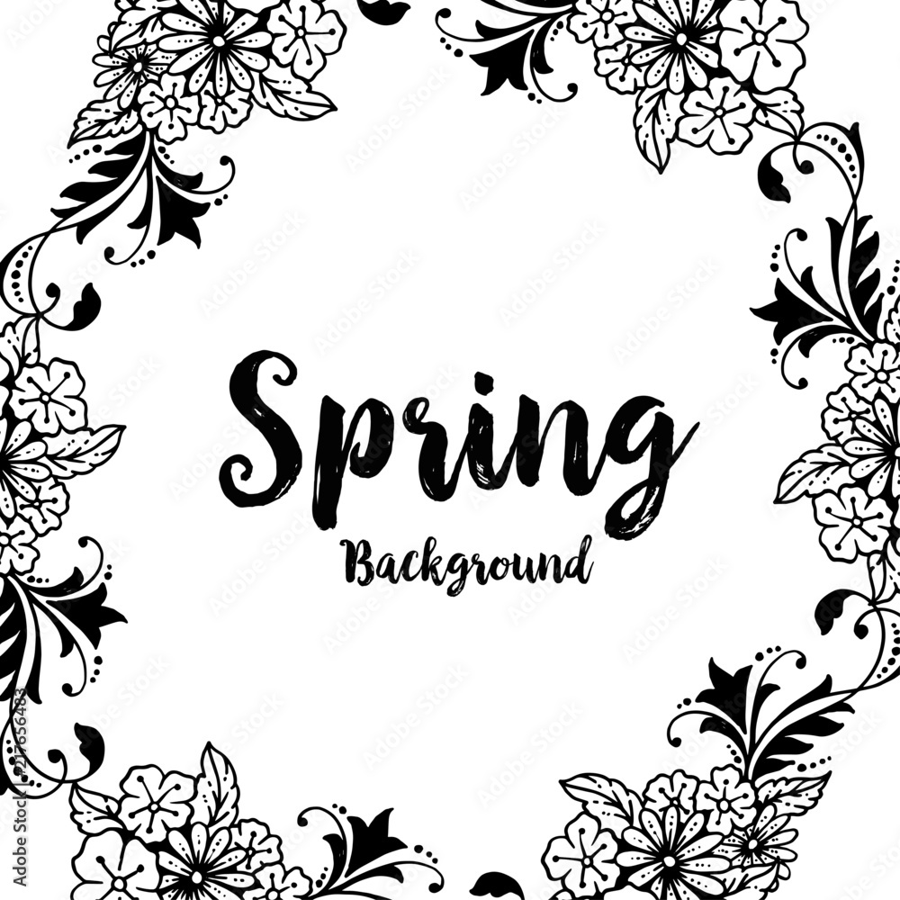Spring card with floral frame design vector illustration Spring card with floral frame design vector illustration