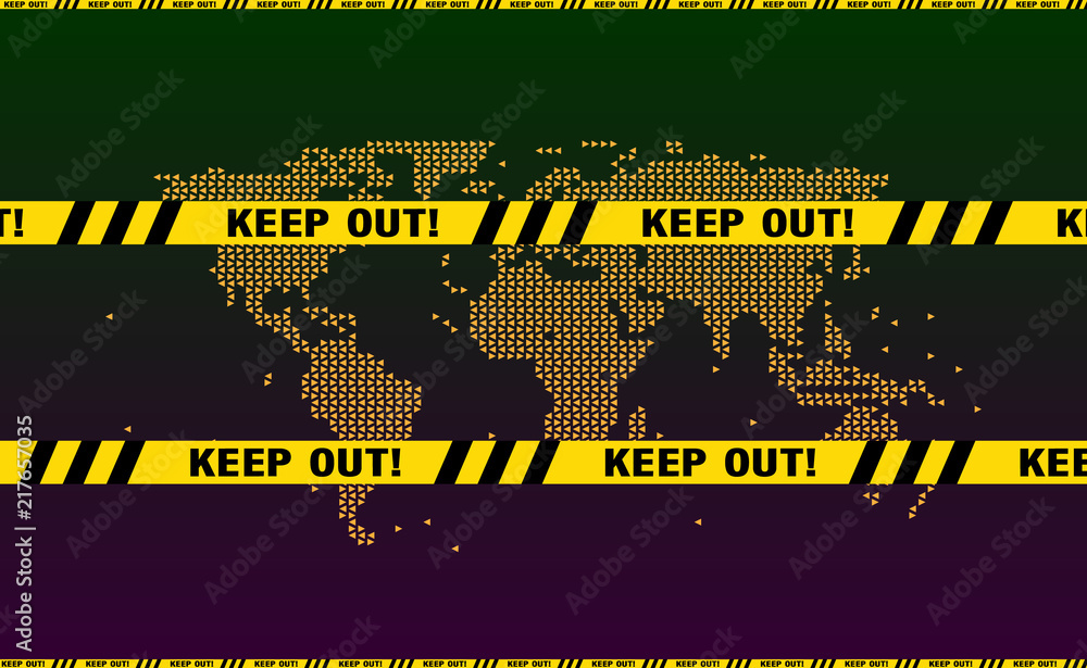 Keep out police yellow ribbon, warning signs. Police tape, police ...