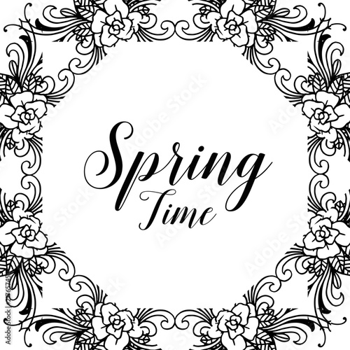 Spring time floral design hand lettering vector illustration