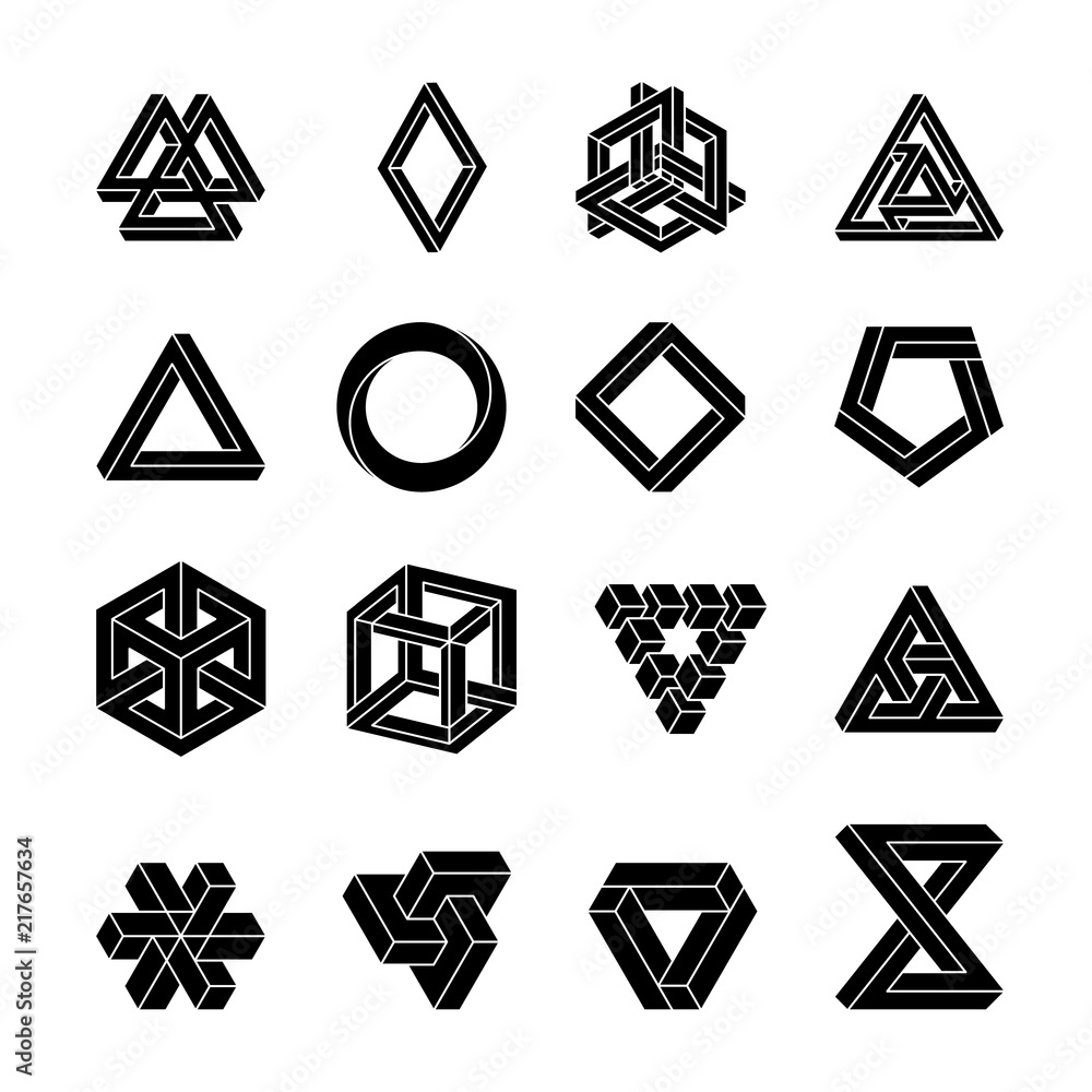 set-of-impossible-shapes-optical-illusion-vector-illustration