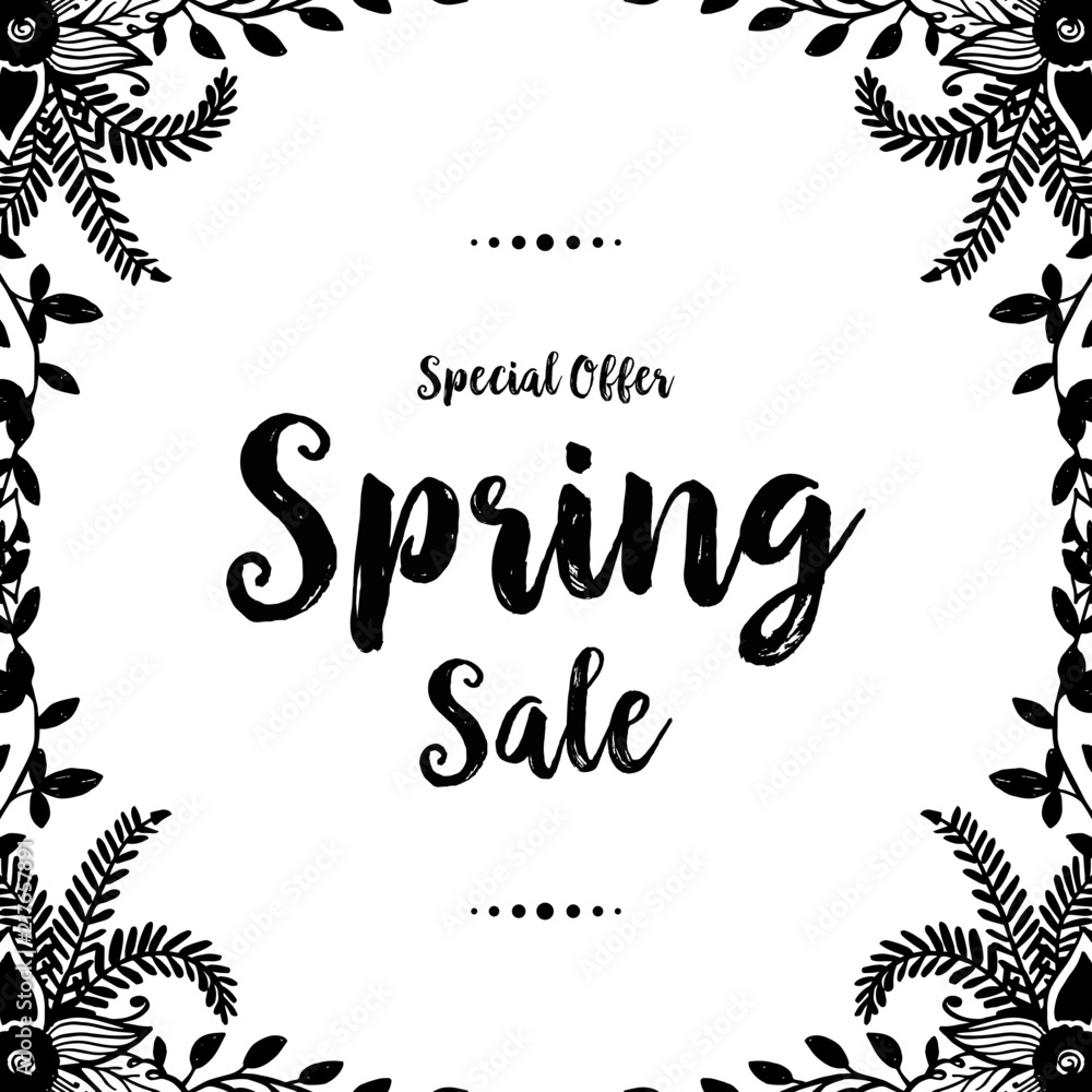 Obraz premium Spring sale hand draw floral design vector illustration
