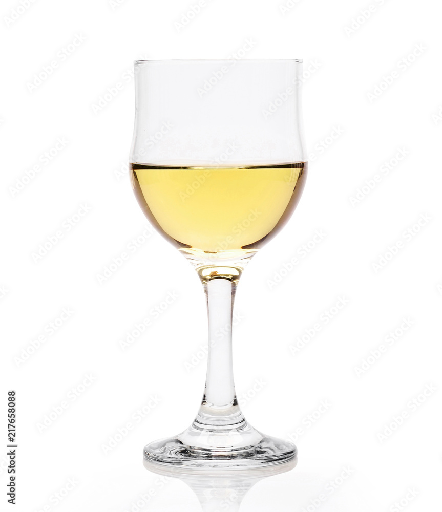 glass with white wine isolated on a white background glass with white wine isolated on a white background